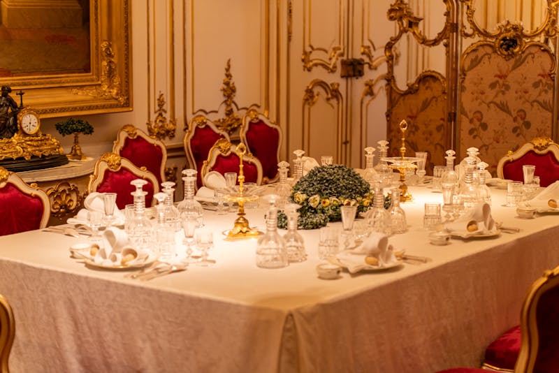 Elegantly set private dining room for special occasions