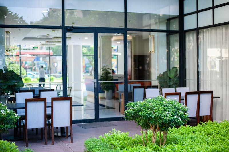Beautiful outdoor patio dining area